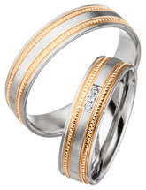 Linden Trauringe / Eheringe Bicolor Winkel - 1453/1454